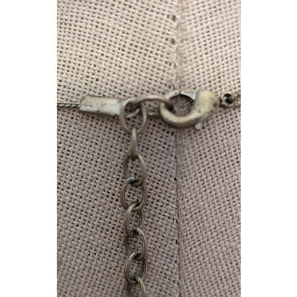 Green Multi-Shape and Color Beaded Silver Tone Tassel Necklace - Picture 8 of 11